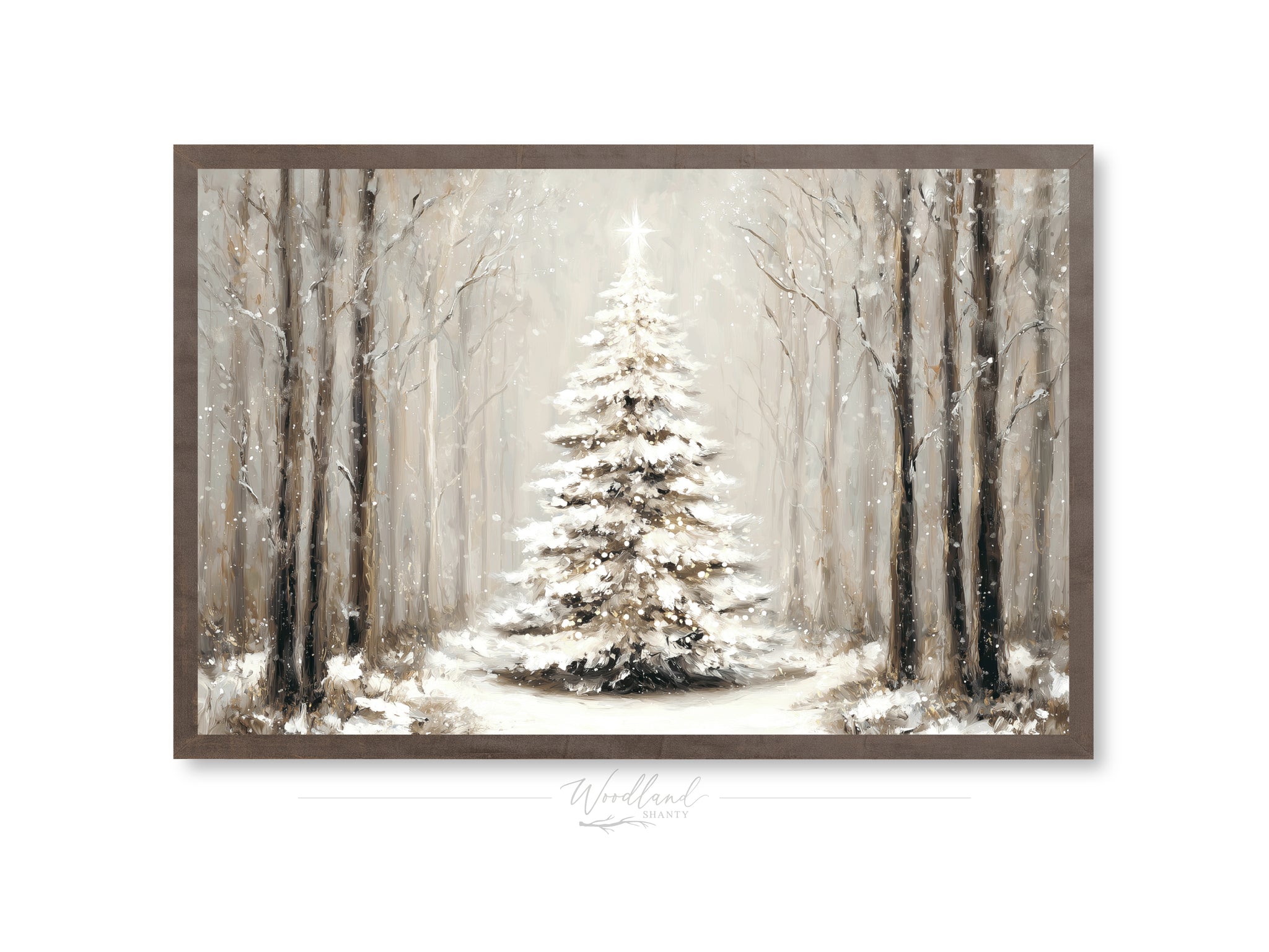 Framed Snowy Christmas Tree Sign