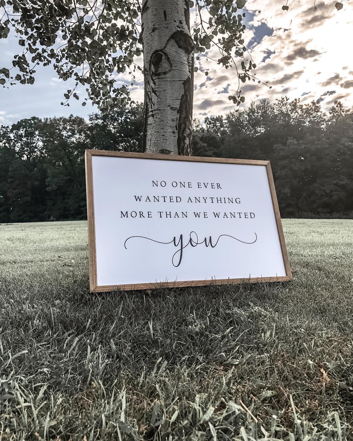 No One Ever Wanted Anything More Than We Wanted You Sign