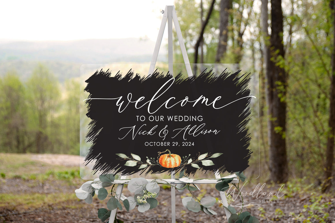 Fall Welcome To Our Wedding Sign, Personalized Fall Wedding Decor, Acrylic Wedding Welcome Sign, Fall Wedding Decor, Fall Wedding Decoration