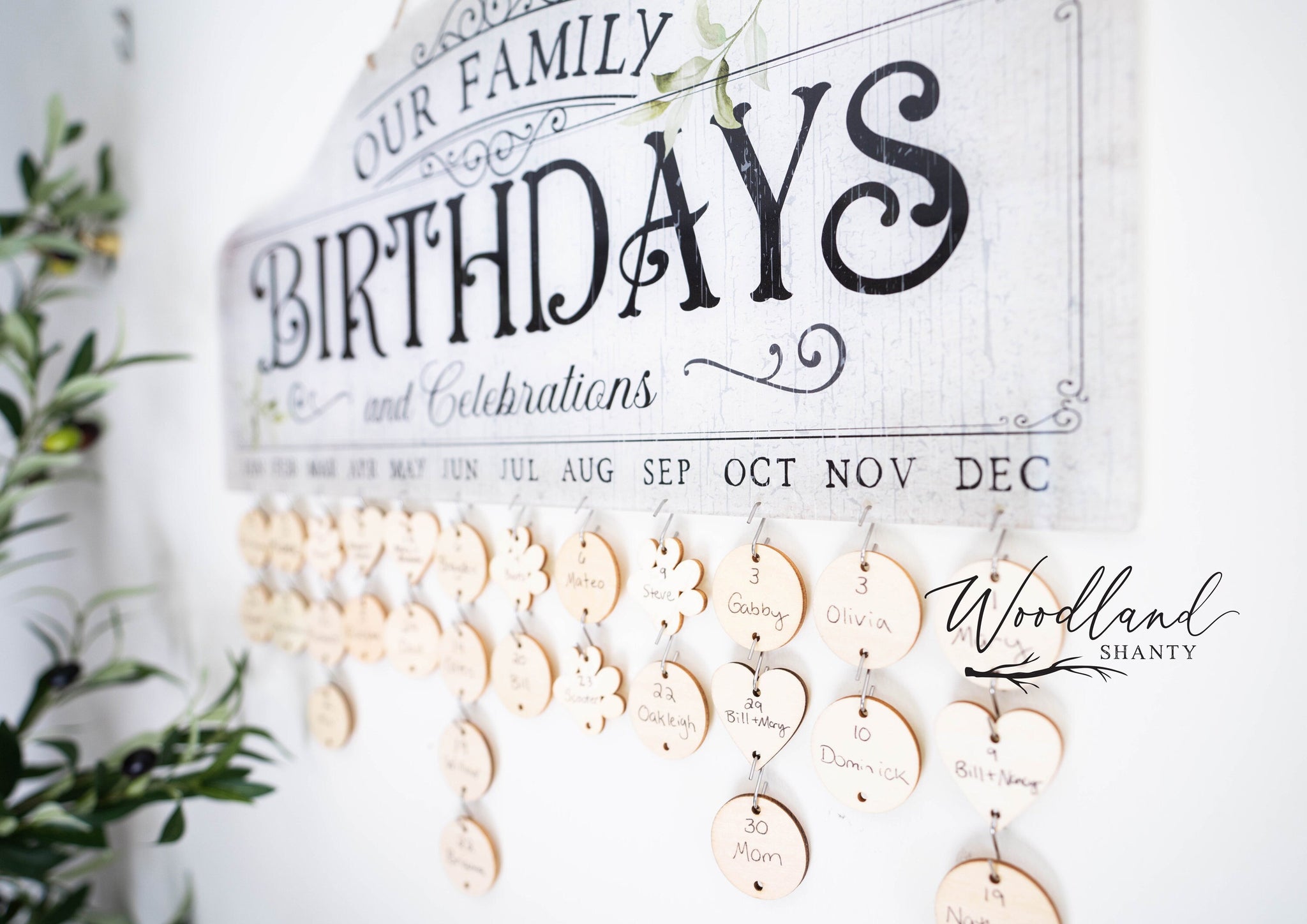 Perpetual Family Birthday Calendar Sign