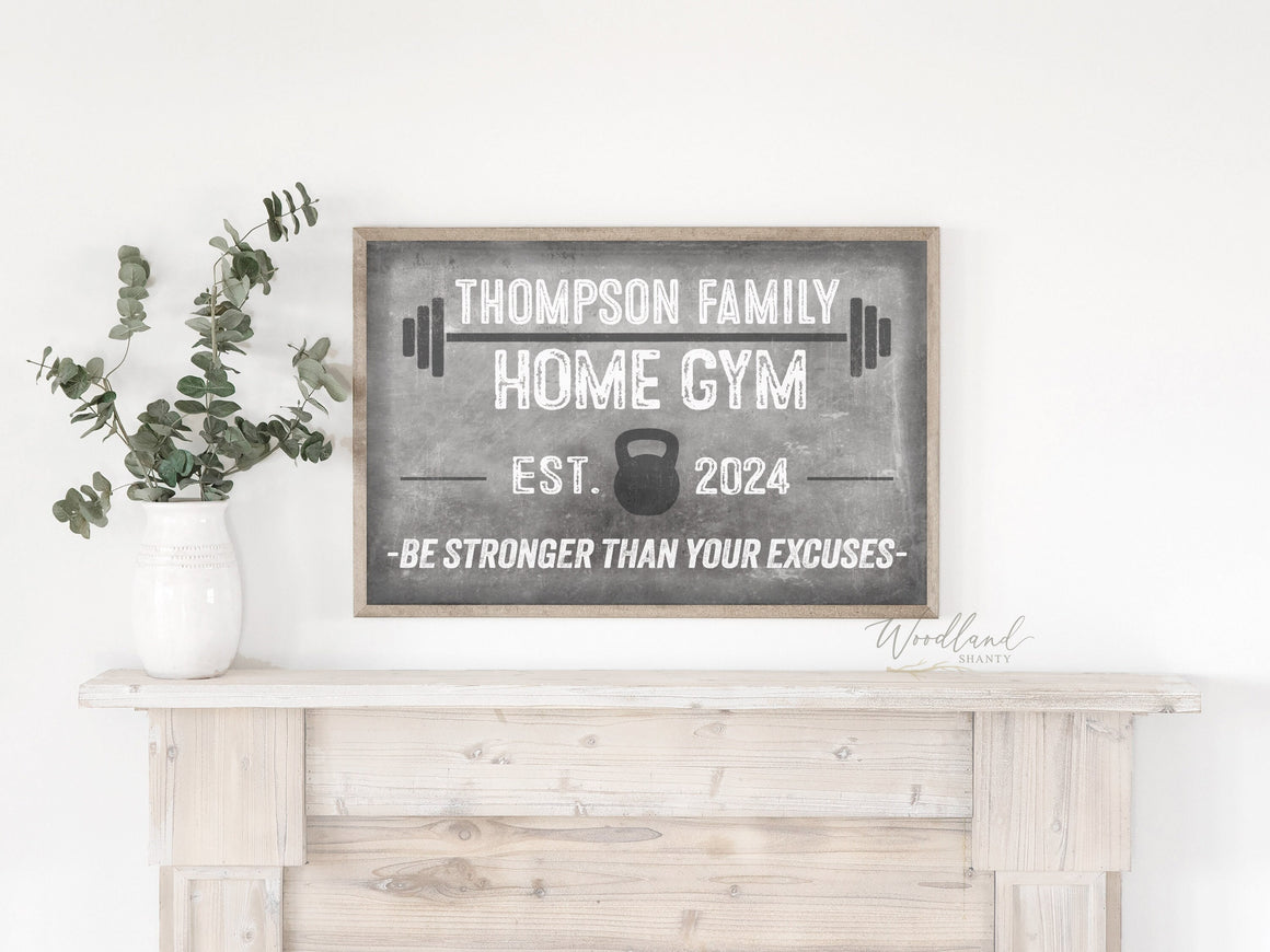 Personalized Home Gym Sign