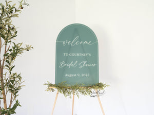 Personalized Arch Welcome to Bridal Shower Sign on Acrylic