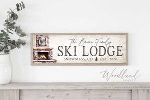 Personalized Ski Lodge Sign, Custom Ski Lodge Resort Sign, Ski Lodge Decor Wall Art