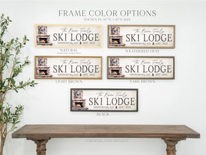 Personalized Ski Lodge Sign, Custom Ski Lodge Resort Sign, Ski Lodge Decor Wall Art