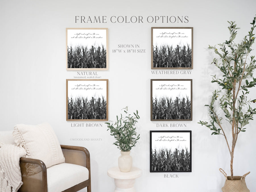 Corn Field Farm Wall Art, Nature Themed Farmhouse Wall Art