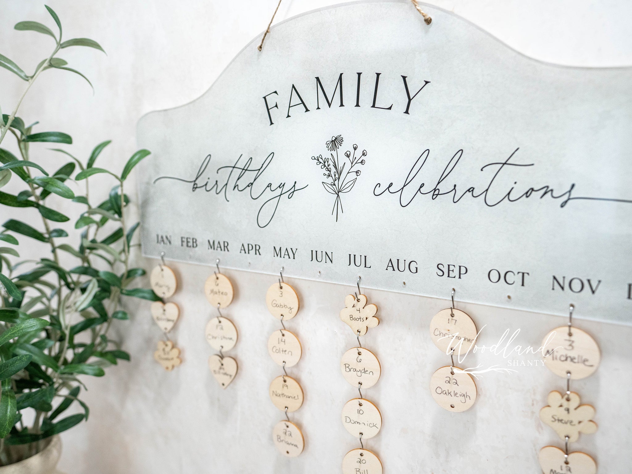 Perpetual Family Birthday Calendar Sign