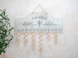 Perpetual Family Birthday Calendar Sign