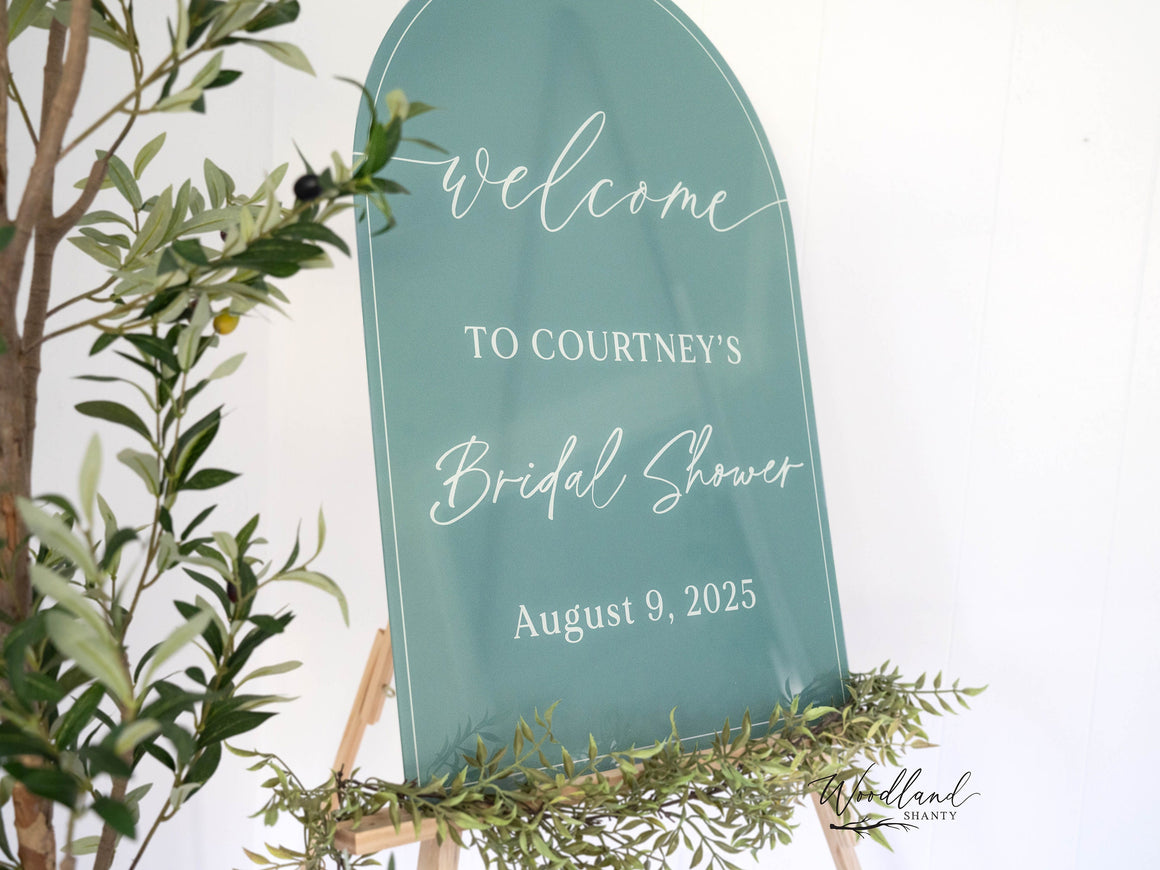 Personalized Arch Welcome to Bridal Shower Sign on Acrylic