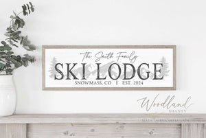 Personalized Ski Lodge Sign, Custom Ski Lodge Resort Sign, Ski Lodge Decor Wall Art