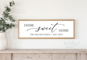 Personalized Home Sweet Home Sign, Family Last Name Housewarming Gift Sign, New Home Gift, Custom Personalized Established Year Framed Sign