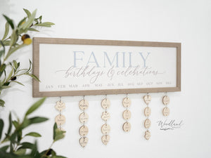 Family Birthdays and Celebrations Board Sign