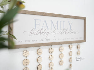 Family Birthdays and Celebrations Board Sign