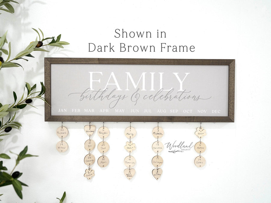 Family Birthdays and Celebrations Board Sign, Family Birthday Calendar Sign, Family Sign, Perpetual Birthdays Calendar, Mom Grandparent Gift