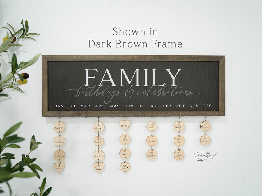 Family Birthdays and Celebrations Board Sign, Family Birthday Calendar Sign, Family Sign, Perpetual Birthdays Calendar, Mom Grandparent Gift