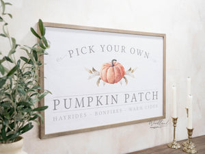 Pumpkin Patch Sign, Farmhouse Fall Sign, Farmhouse Pumpkins Sign, Pick Your Own Pumpkin Patch Sign, Fall Wall Decor, Fall Home Decor