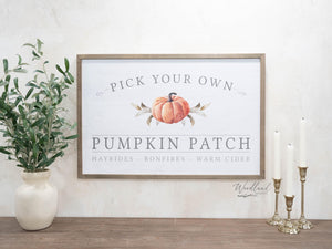 Pumpkin Patch Sign, Farmhouse Fall Sign, Farmhouse Pumpkins Sign, Pick Your Own Pumpkin Patch Sign, Fall Wall Decor, Fall Home Decor