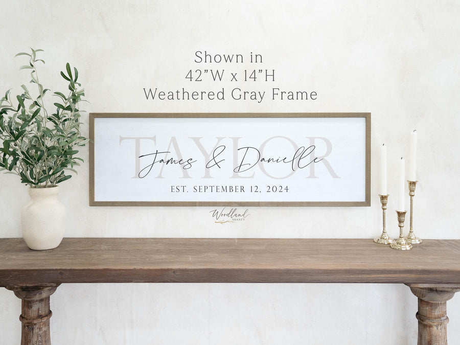 Personalized Last Name Sign with Names and Established Date, Wedding Gift, Wedding Prop Sign, Personalized Wedding Gift, Bridal Shower Gift