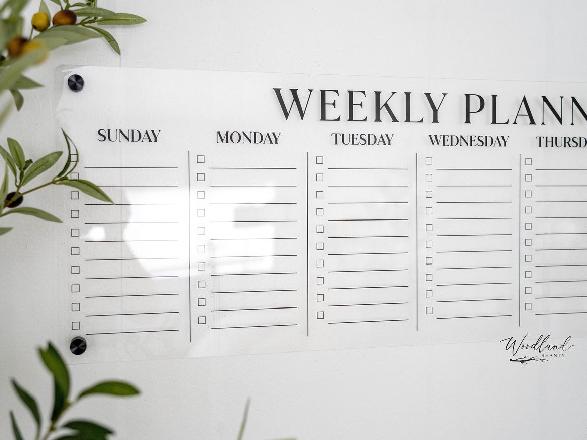 Acrylic Weekly Wall Planner Checklist Calendar