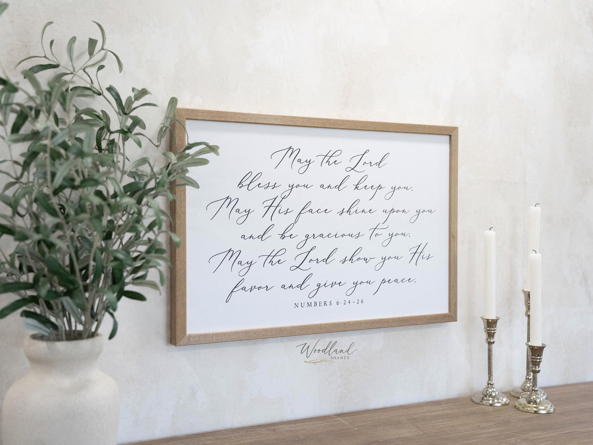 May the Lord Bless You and Keep You, Scripture Sign Numbers 6:24-26 Scripture Wall Art