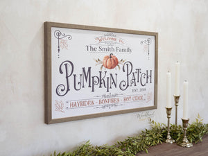 Personalized Pumpkin Patch Sign, Personalized Fall Sign, Fall Decor, Modern Farmhouse Fall Decor, Fairytale Pumpkin Wall Art, Fall Wall Art