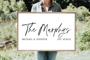 Personalized Sign, Monogram Sign, Wedding Gift, Mother's Day Gift, Custom Wedding Gift, Personalized Wedding Gift, Names Established Sign