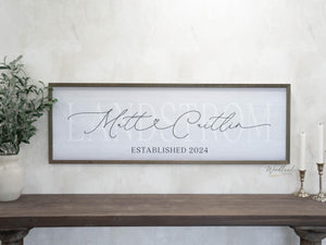 Personalized Couple Name Sign, Last Name Established Sign, Custom Wedding Gift, Bridal Shower Gift