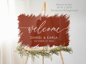 Welcome Wedding Sign, Personalized Welcome to our Wedding Sign, Brushed Acrylic Wedding Sign, Wedding Decor, Modern Wedding Welcome Sign