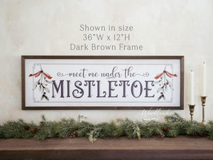 Meet Me Under the Mistletoe Framed Sign, Above Door Christmas Decor, Christmas Gift Idea for Boyfriend Girlfriend Spouse Fun Christmas Decor