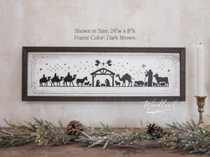 Framed Nativity Scene Sign, Nativity Wall Art Decor, Christian Christmas Gift Idea, Christmas Decor, Christmas Mantle Decor, Christmas Table