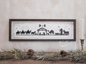 Framed Nativity Scene Sign, Nativity Wall Art Decor, Christian Christmas Gift Idea, Christmas Decor, Christmas Mantle Decor, Christmas Table