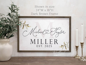 Personalized Sign, Monogram Sign, Wedding Gift, Mother's Day Gift, Custom Wedding Gift, Personalized Wedding Gift, Names Established Sign