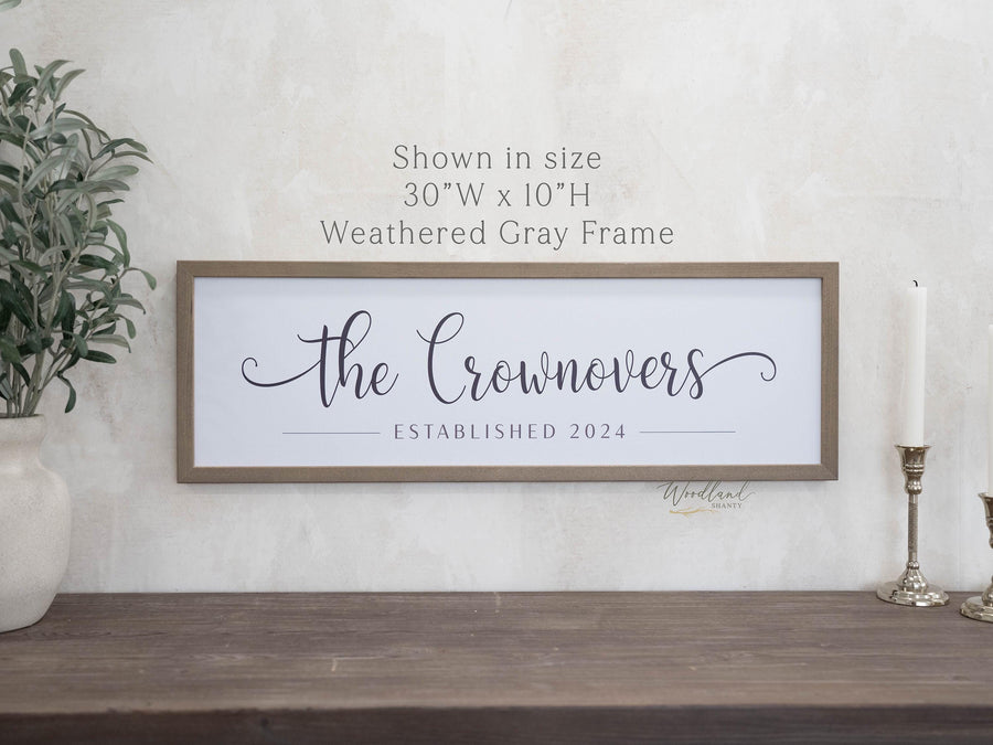 Last Name Sign, Personalized Modern Last Name Sign with Established Year, Wedding Gift, Farmhouse Entryway Decor, Entryway Sign, Foyer Sign