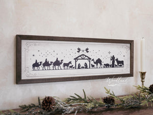 Framed Nativity Scene Sign, Nativity Wall Art Decor, Christian Christmas Gift Idea, Christmas Decor, Christmas Mantle Decor, Christmas Table