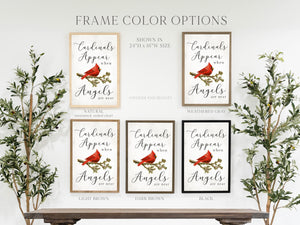 Cardinals Appear When Angels Are Near Framed Sign, Red Cardinal from Heaven Sign, In Memory Gift, Memorial Sign, Sympathy Loss Gift