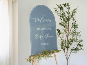 Personalized Arch Welcome to Baby Shower Sign on Acrylic