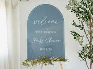 Personalized Arch Welcome to Baby Shower Sign on Acrylic