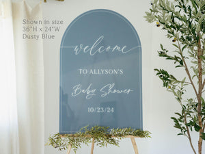 Personalized Arch Welcome to Baby Shower Sign on Acrylic