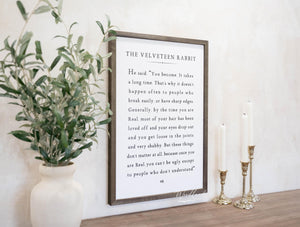 The Velveteen Rabbit Quote Sign | Farmhouse Decor | Wedding Decor | Farmhouse Wall Decor | Wedding Signs | Farmhouse Wedding | Wall Decor