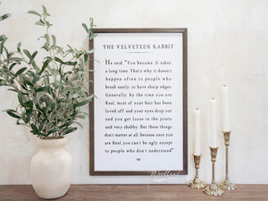 The Velveteen Rabbit Quote Sign | Farmhouse Decor | Wedding Decor | Farmhouse Wall Decor | Wedding Signs | Farmhouse Wedding | Wall Decor