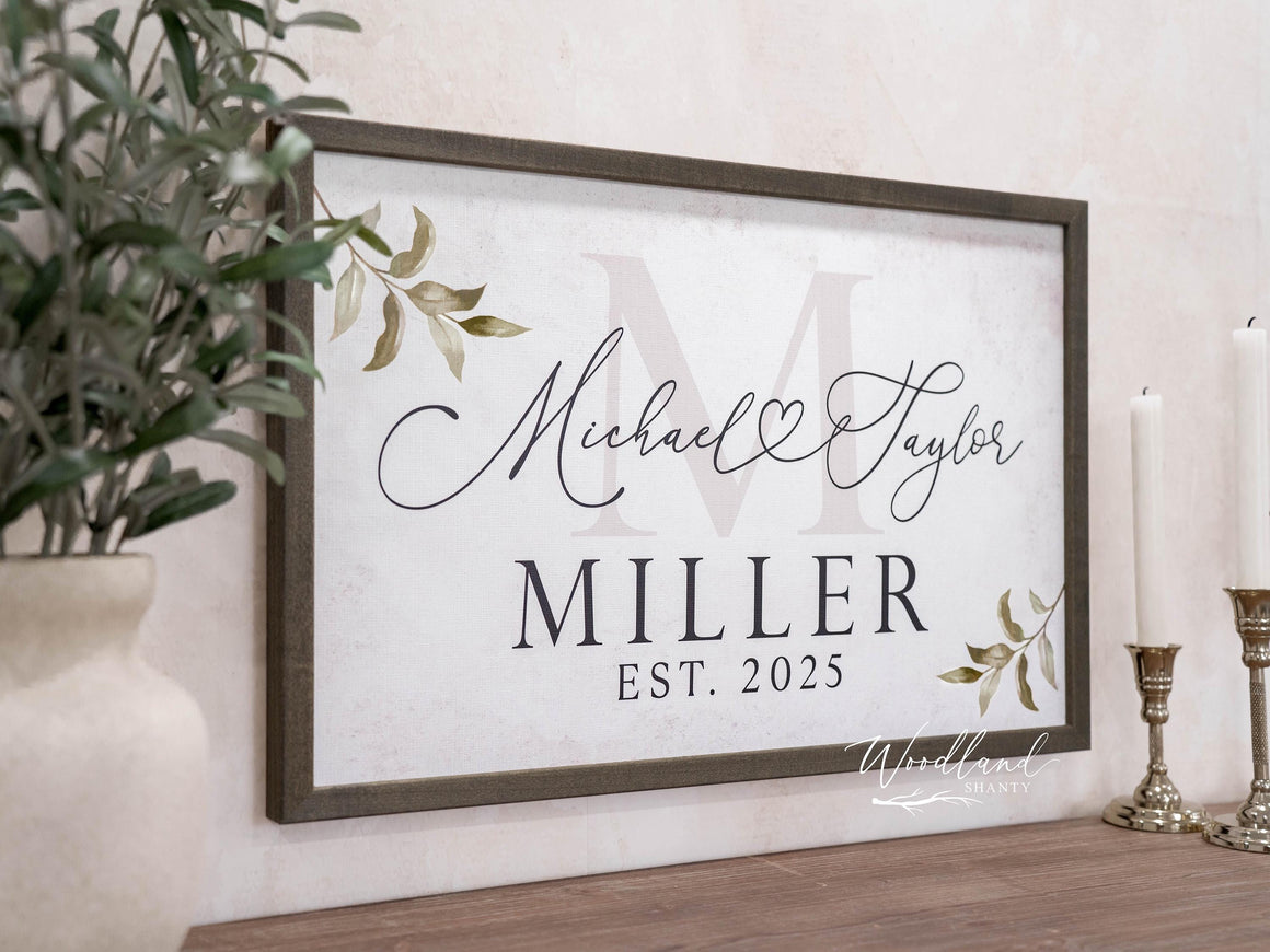 Personalized Sign, Monogram Sign, Wedding Gift, Mother's Day Gift, Custom Wedding Gift, Personalized Wedding Gift, Names Established Sign