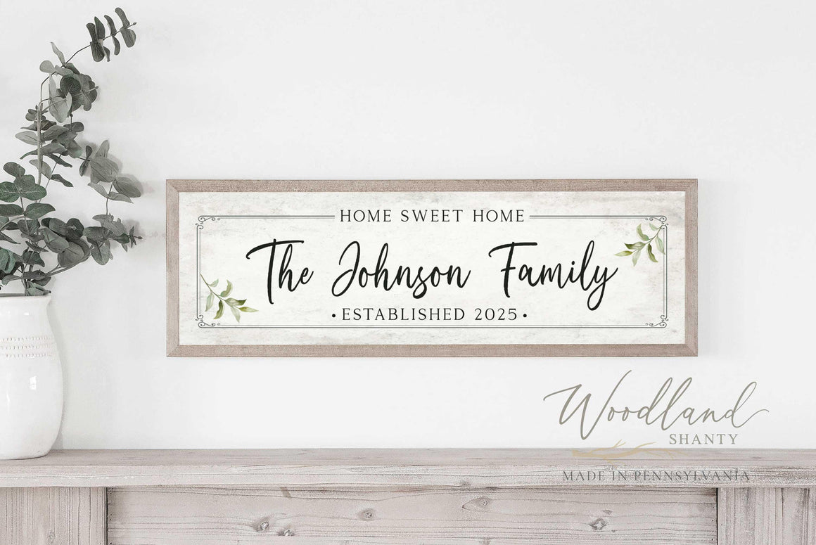 Personalized Housewarming Gift, Custom Home Sweet Home Framed Sign, Closing Gift, New Home Gift, Entryway Foyer Decor, Framed Wall Art