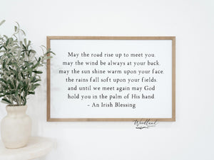 May the Road Rise Up to Meet You, Irish Blessing Sign, St. Patricks Decor Sign, Irish Blessing Quote, Irish Wall Quote, Framed Irish Sign