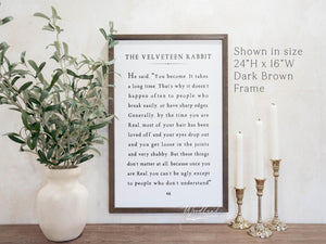 The Velveteen Rabbit Quote Sign | Farmhouse Decor | Wedding Decor | Farmhouse Wall Decor | Wedding Signs | Farmhouse Wedding | Wall Decor