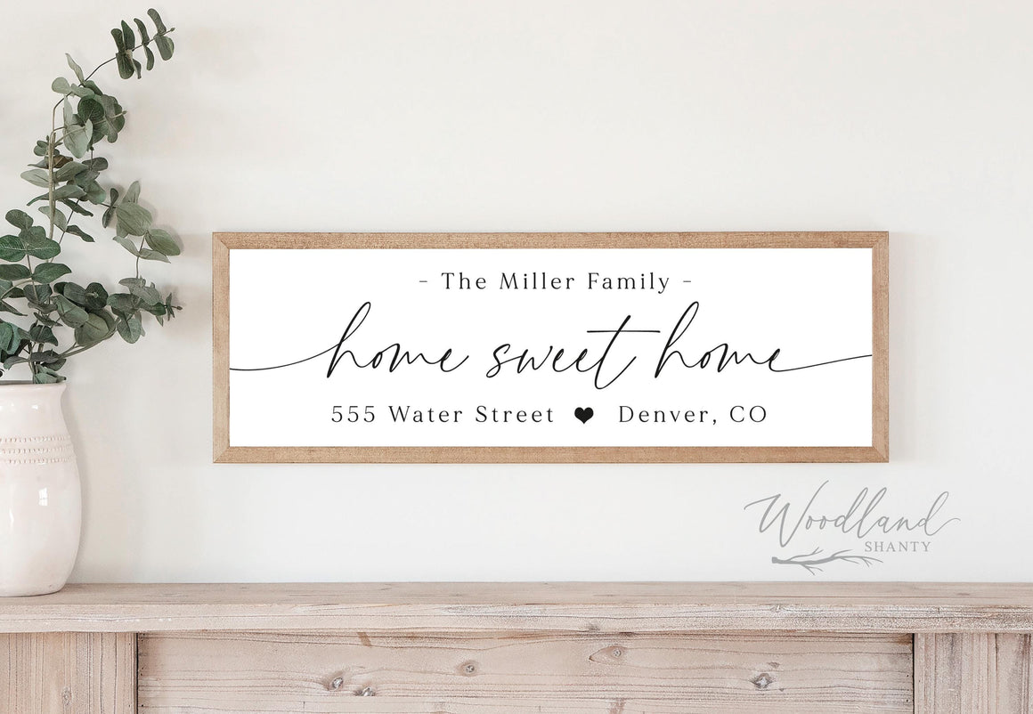Personalized Home Sweet Home Sign, Custom Housewarming Gift, New Home Sign, Housewarming Gift Idea, New Home Gift with Name and Address