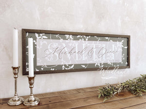 Personalized Couple Name Sign, Last Name Established Sign, Custom Wedding Gift, Bridal Shower Gift