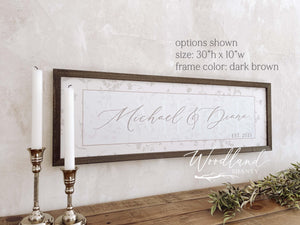 Personalized Couple Name Sign, Last Name Established Sign, Custom Wedding Gift, Bridal Shower Gift
