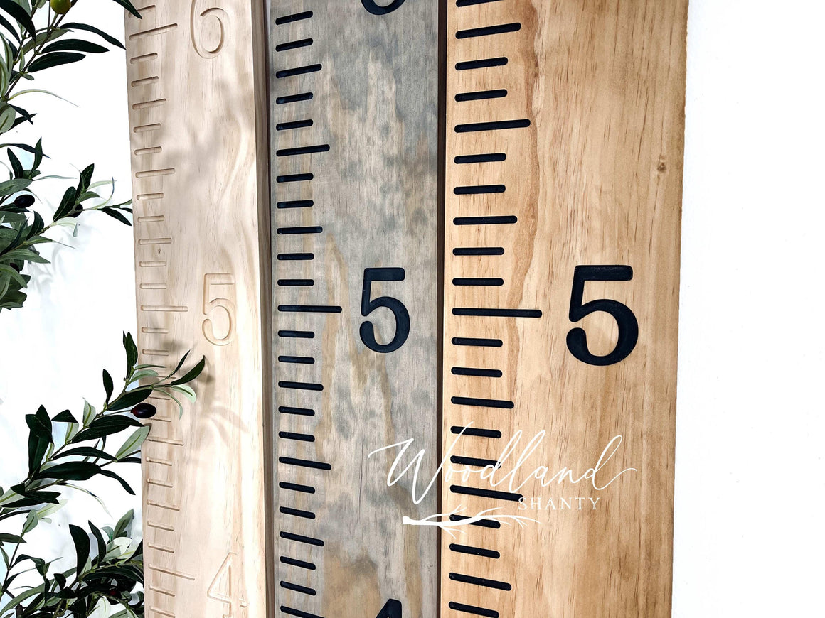 Wooden Engraved Growth Chart Ruler, Routered Family Height Chart Ruler