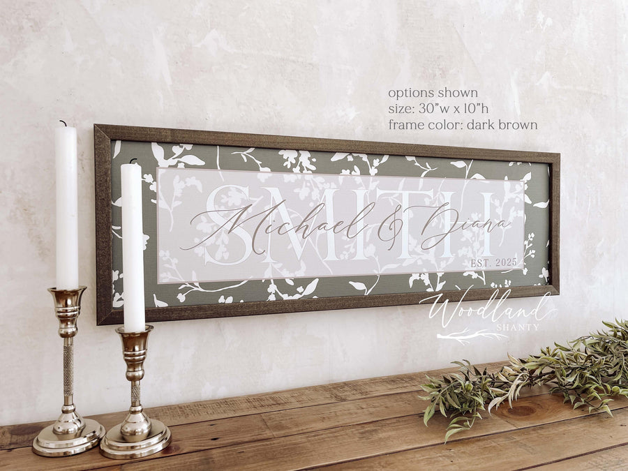 Personalized Couple Name Sign, Last Name Established Sign, Custom Wedding Gift, Bridal Shower Gift