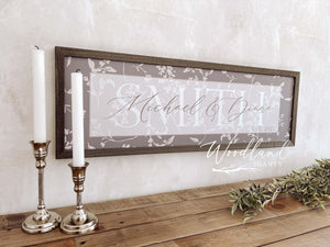 Personalized Couple Name Sign, Last Name Established Sign, Custom Wedding Gift, Bridal Shower Gift