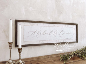 Personalized Couple Name Sign, Last Name Established Sign, Custom Wedding Gift, Bridal Shower Gift